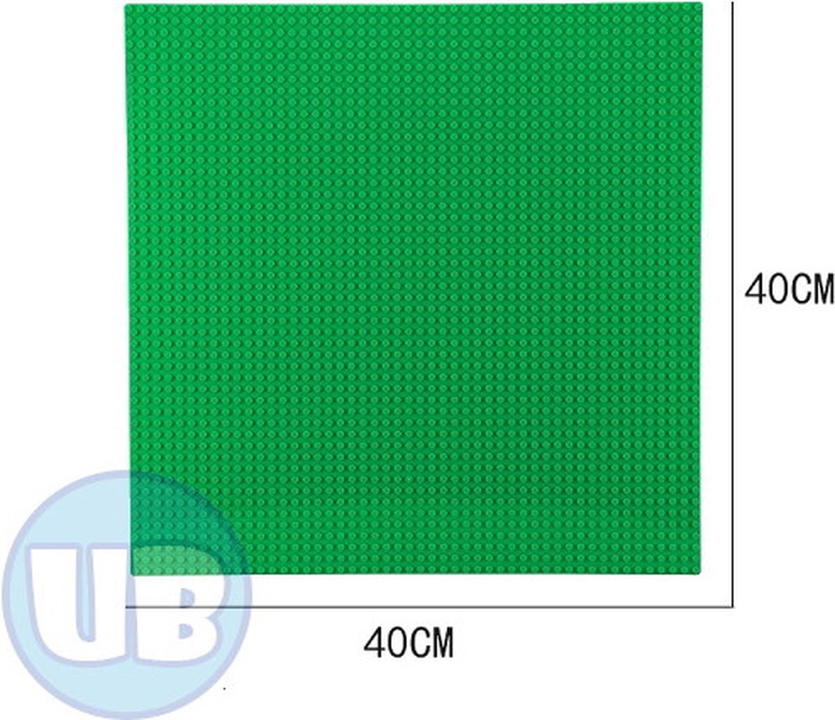 Uniblocks Classic grote bouwplaat Groen - 40 x 40 cm | City | combineer met Lego bouwplaten | grondplaten 50x50 noppen | wegen | wegplaat | stad | Geschikt voor LEGO bouwplaten bouwplaat wegplaat